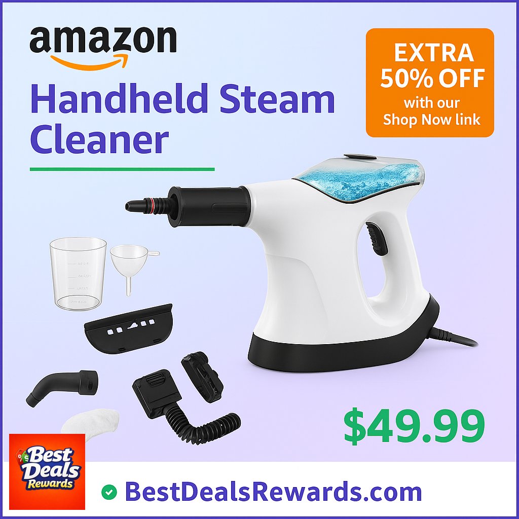 Handheld Steam Cleaner for Home, 10S Immediate Heat Hand Held Steam Cleaner, wit