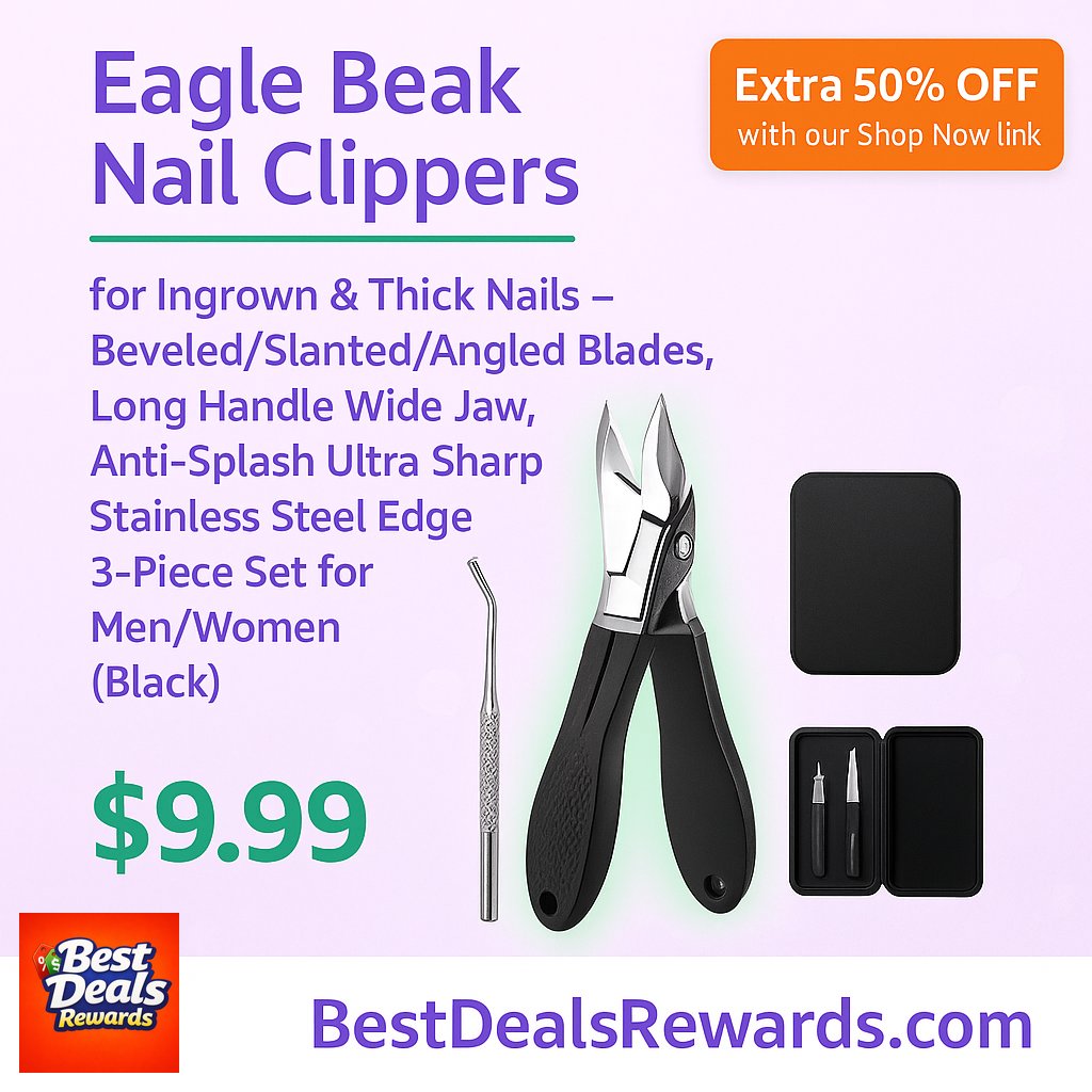 Eagle Beak Nail Clippers for Ingrown & Thick Nails – Beveled/Slanted/Angled Blad