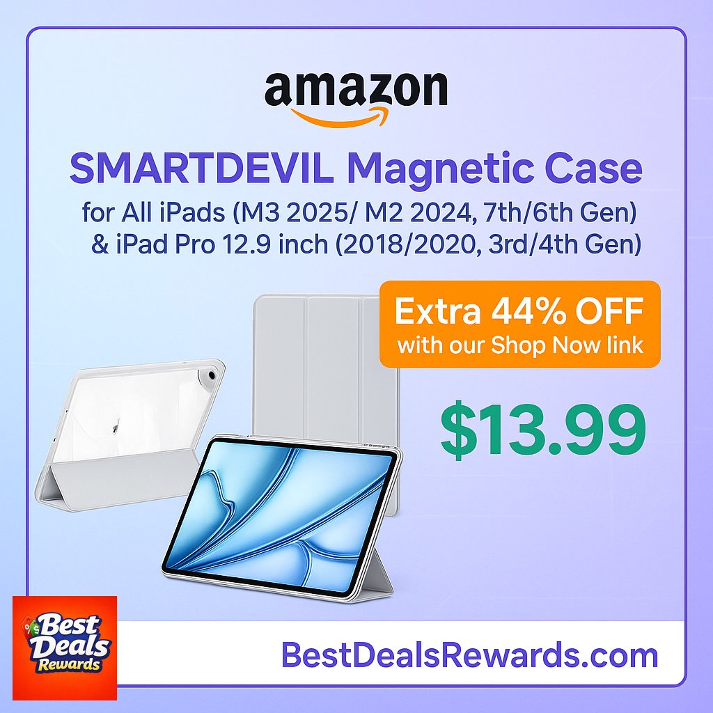 SMARTDEVIL Magnetic Case for All iPads (M3 2025/ M2 2024, 7th/6th Gen) & iPad Pr