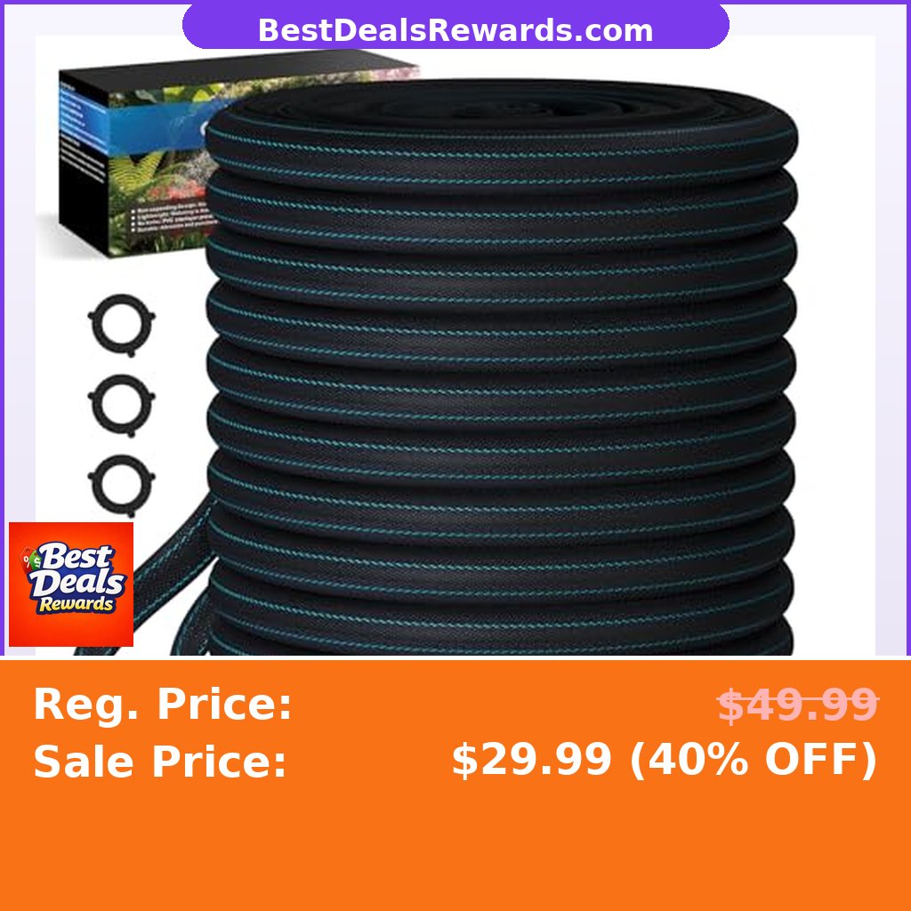 CXEZSIK Garden Hose 50ft Lightweight, Non-Expanding, Leak-Proof Metal Connector, No-Knot No-Tangle, Easy to Store and Carry, Wear-Resistant, 3/4GHT Flexible Water Hose, Hose for Yard, Garden, Outdoor